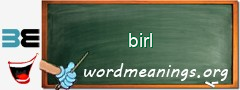 WordMeaning blackboard for birl